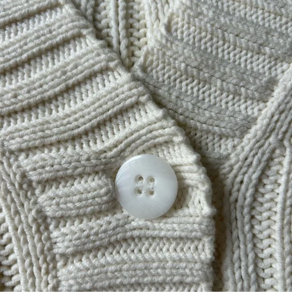 Esprit Cream Cable Knit Short Sleeve Cardigan - Picture 4 of 5